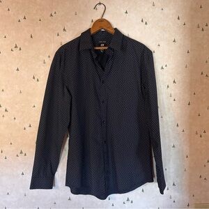 H&M Men's Black Patterned Shirt Brand New! Slim Fit! Easy Iron!